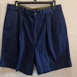 Tommy Hilfiger  Navy Pleated Linen/Cotton Shorts size 34